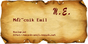 Mácsik Emil névjegykártya